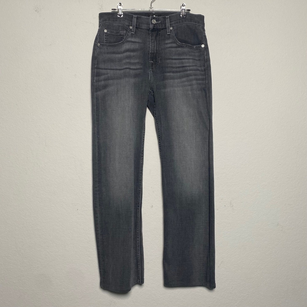 7 For All Mankind Jeans Womens Size 30 Gray Wash‎ Denim Straight Leg Casual